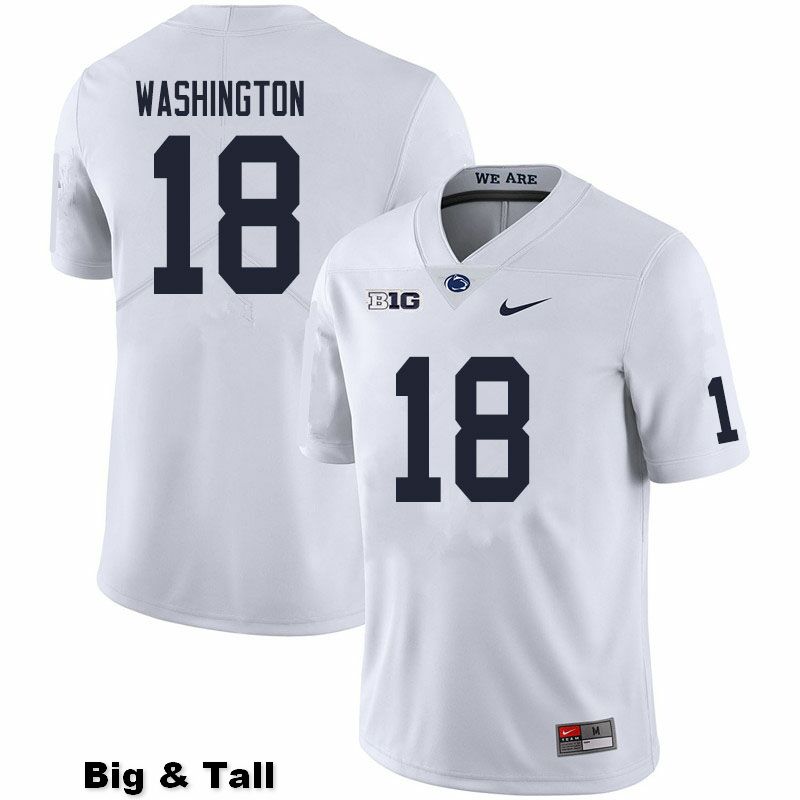 NCAA Nike Men's Penn State Nittany Lions Parker Washington #18 College Football Authentic Big & Tall White Stitched Jersey NCV0898GK